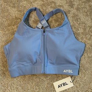 AYBL Zip-Front Blue Sports Bra